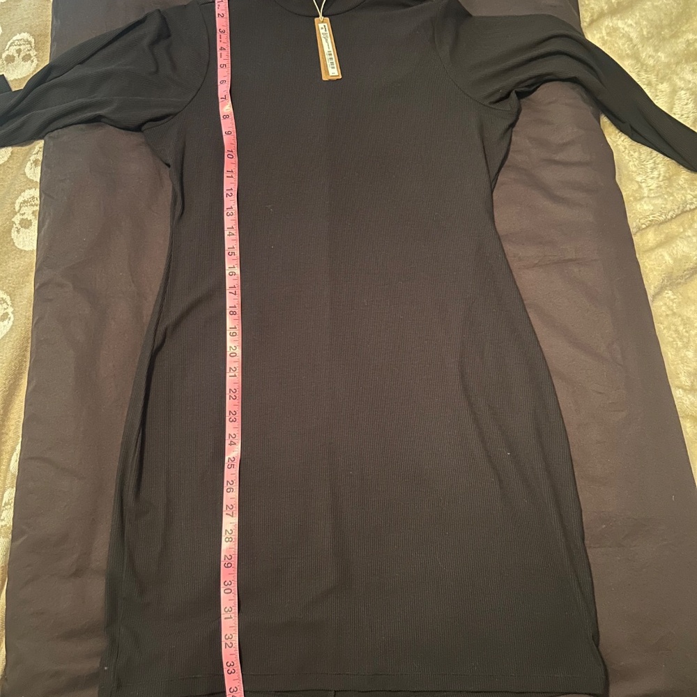 SKIMS NWT Soft Lounge Mock Neck LS Minidress Onyx Size 2X - Picture 5 of 6